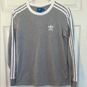 Adidas Size Small Gray Long Sleeve Shirt